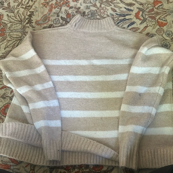 Striped tan and white fall sweater( price negotiable) - Picture 1 of 1